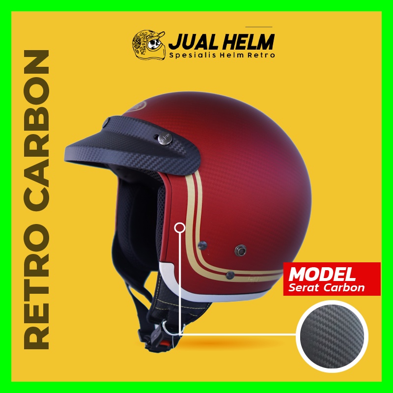 HELM INJAK CARBON 002 MAROON DOFF