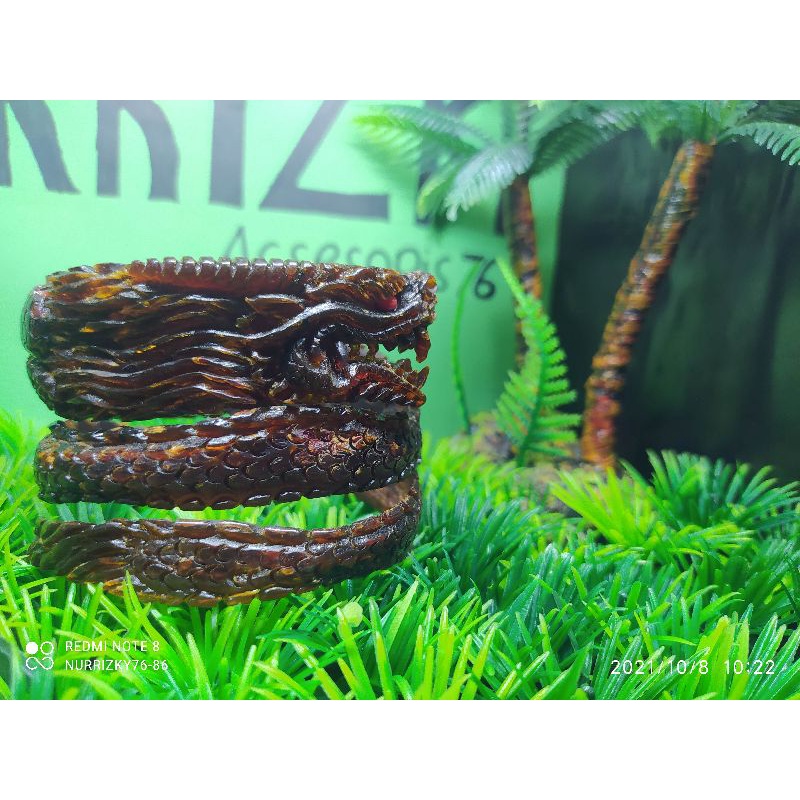 Gelang AKAR BAHAR MERAH UKIR NAGA LILIT 3