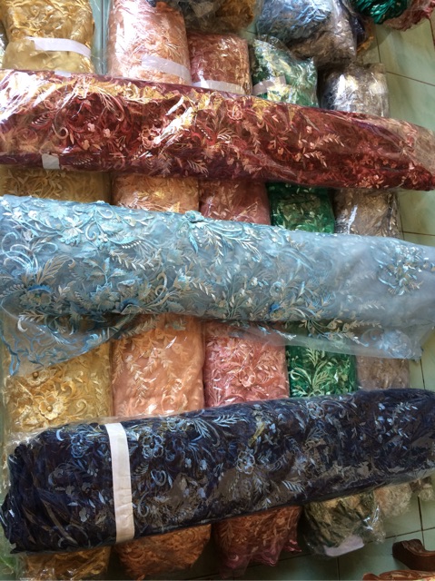 KAIN tulle 3D bordir/kain bordir merambat 3dimnesi