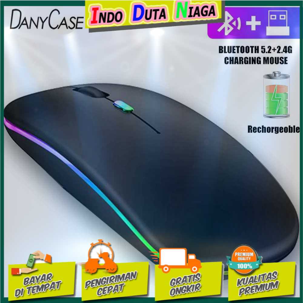 IDN TECH - DANYCASE Mouse Wireless RGB Dual Mode 2.4GHz + Bluetooth 5.2 - DC001