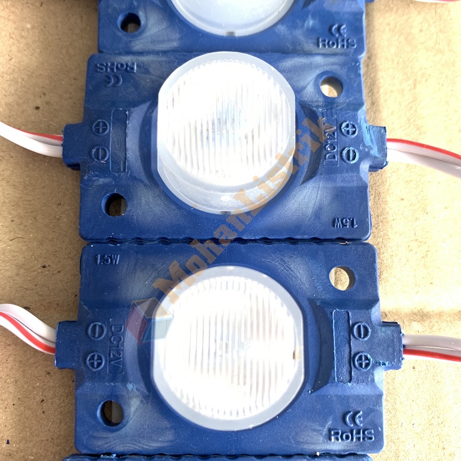 Lampu LED Modul 1 Mata DC 12 Volt 1.5 Watt Strip Jumbo LED Module 12V Biru