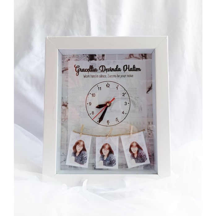 Frame 3D Custom / Jam Custom / Kado Estetik / Aesthetic / Jam 3D / Kado Frame 25x20 / Kado Pigura