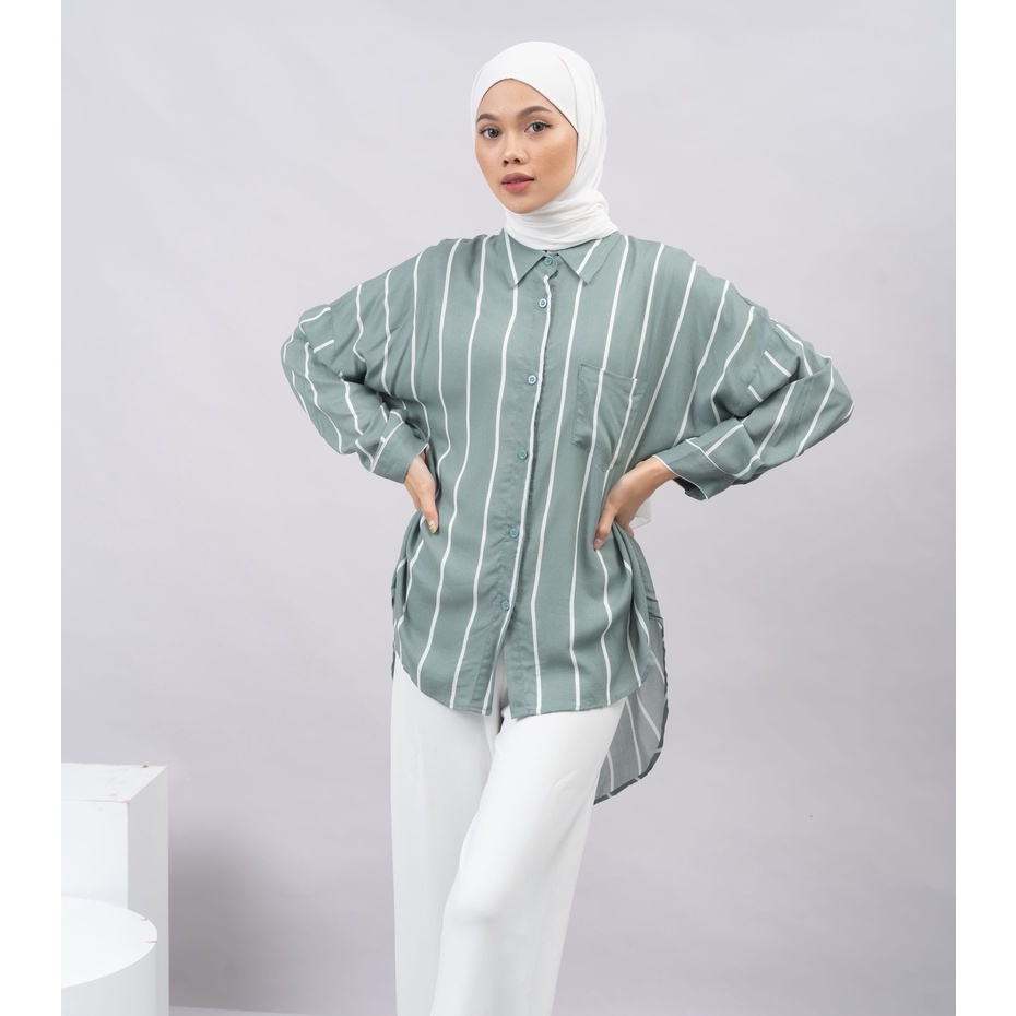 KEMEJA RAYON MOTIF BIANCA LONG SHIRT PREMIUM SHIRT B457