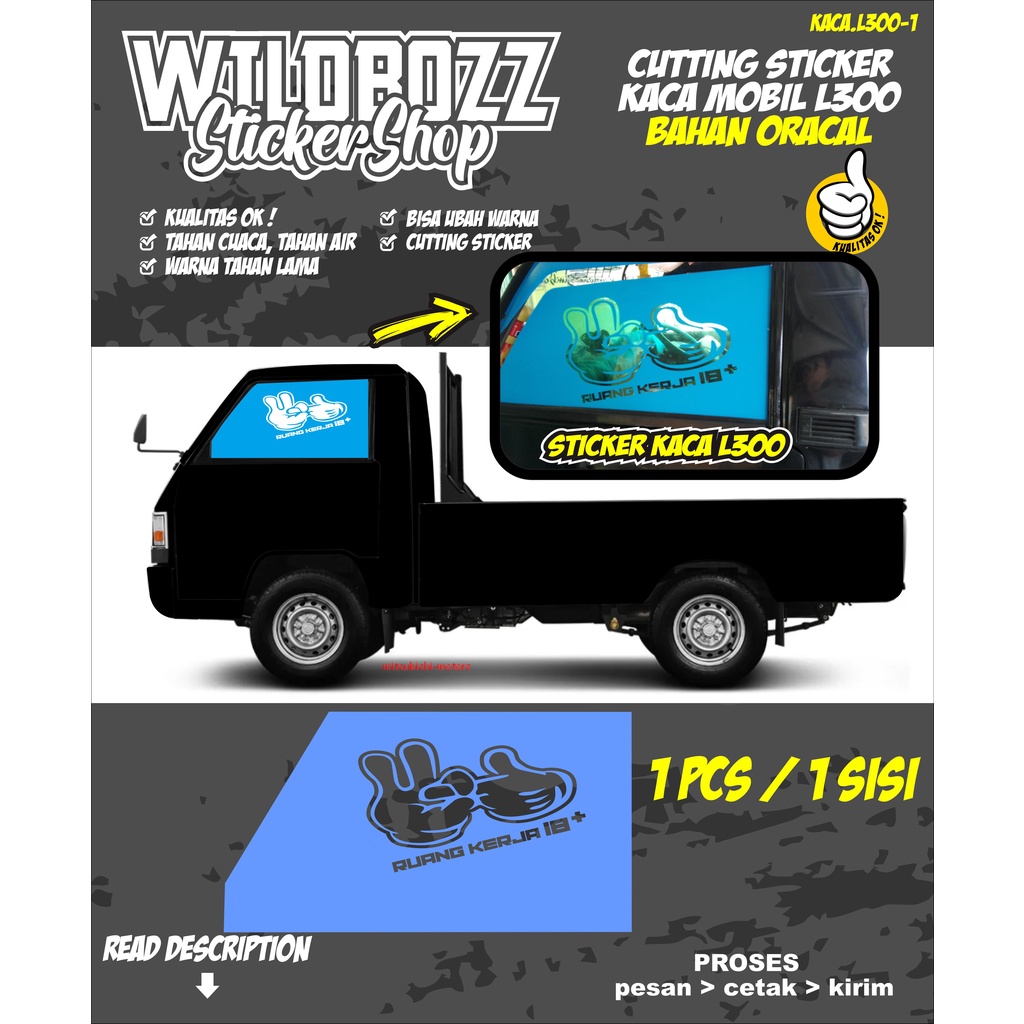sticker kaca mobil l300 (kaca.l300-1) wildbozz sticker