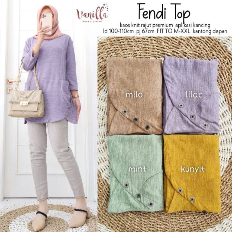 Blouse Fendi Top Atasan Wanita