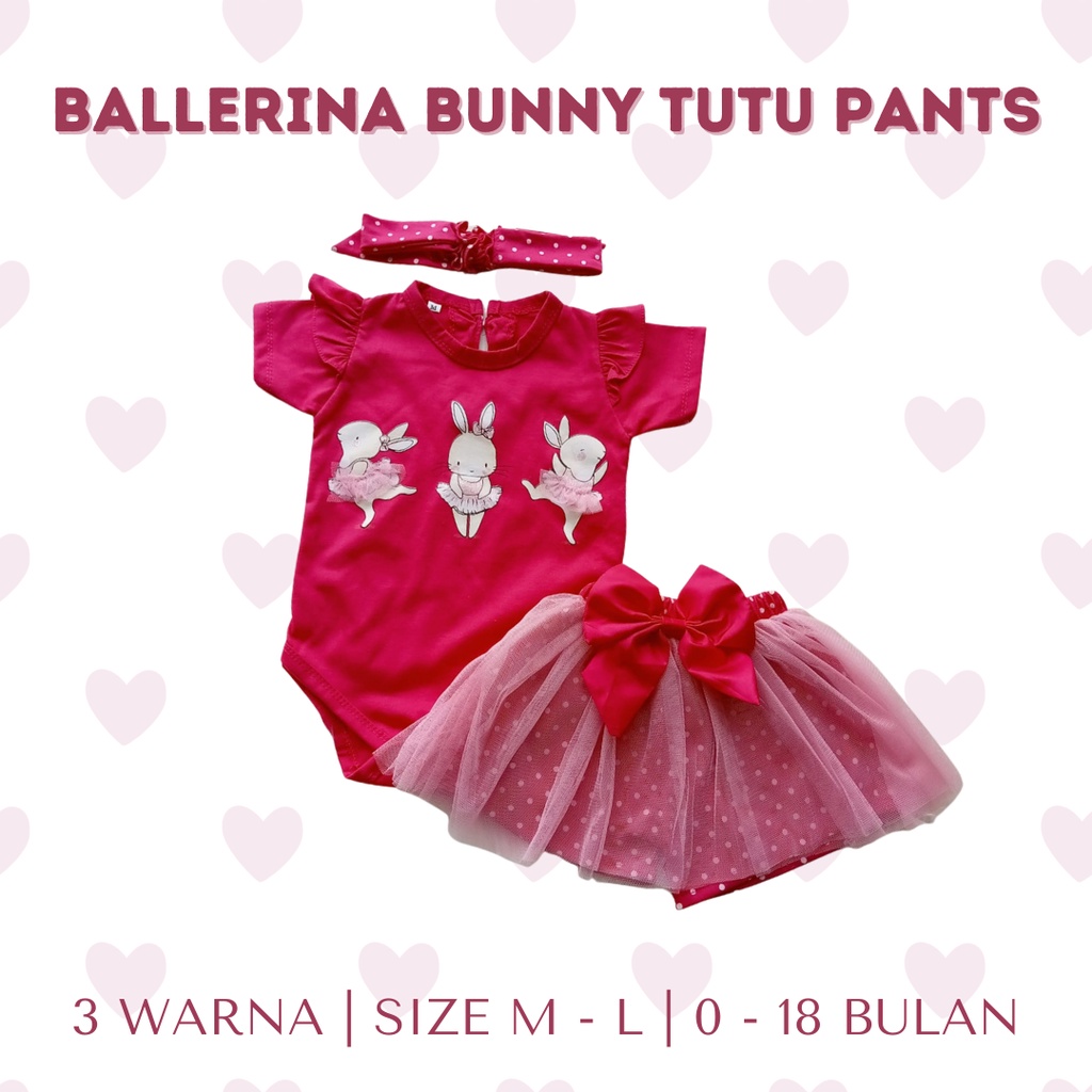 Renkidswear baju jumper bayi anak perempuan romper newborn baby cewek 0 12 18 bulan BALLERINA BUNNY TUTU PANTS jumper fashion setelan jumper anak perempuan