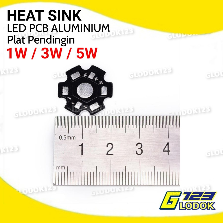 HeatSink PCB Star 1W 3W 5W Aluminium Bahan Tipis Diameter 20mm