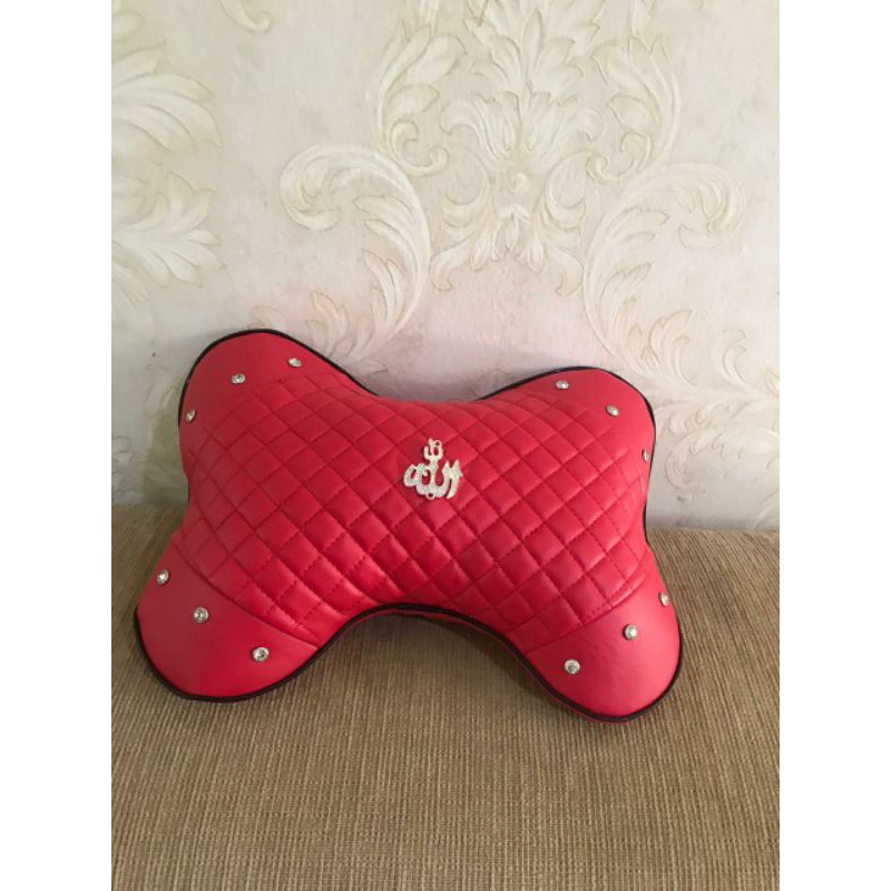 bantal mobil merah headrest BANTAL KEPALA DAD MAHKOTA CROWN CHXNEL SWAN ANGSA Jok Mobil Headrest Pillow allah