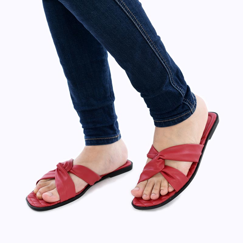 Premium Justin Sandal Flat Wanita JH 51 Merah Harga terjangkau