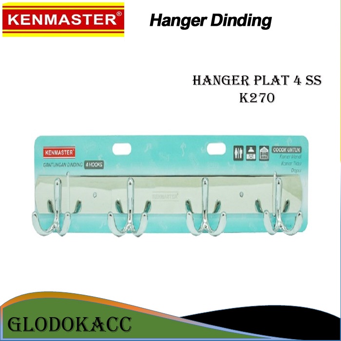 Hanger Plat 4 Gaet / Kenmaster Hooks Bercabang 2 Besi Gantungan K-270