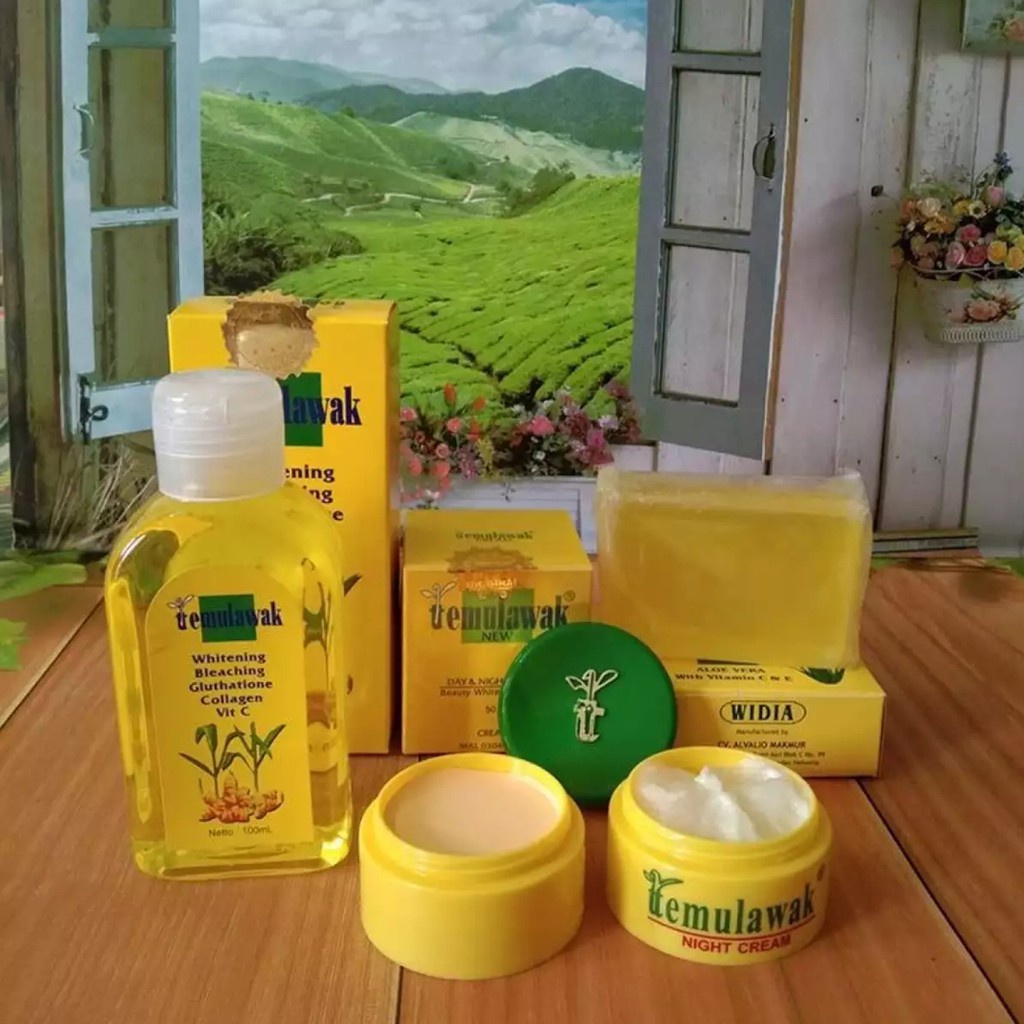 Paket Cream Temulawak Original Plus Sabun dan Toner - Paket Krim Temulawak 4in1 ( Day Cream + Night 