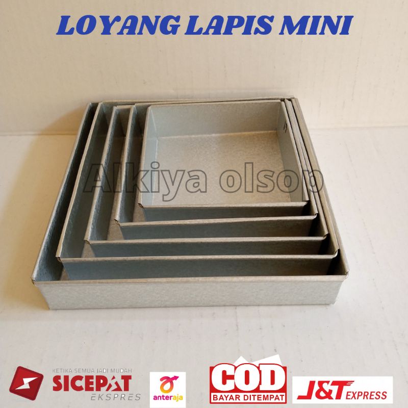 LOYANG PERSEGI/LOYANG KUE LAPIS /LOYANG MINI 1 SET 5 ukuran