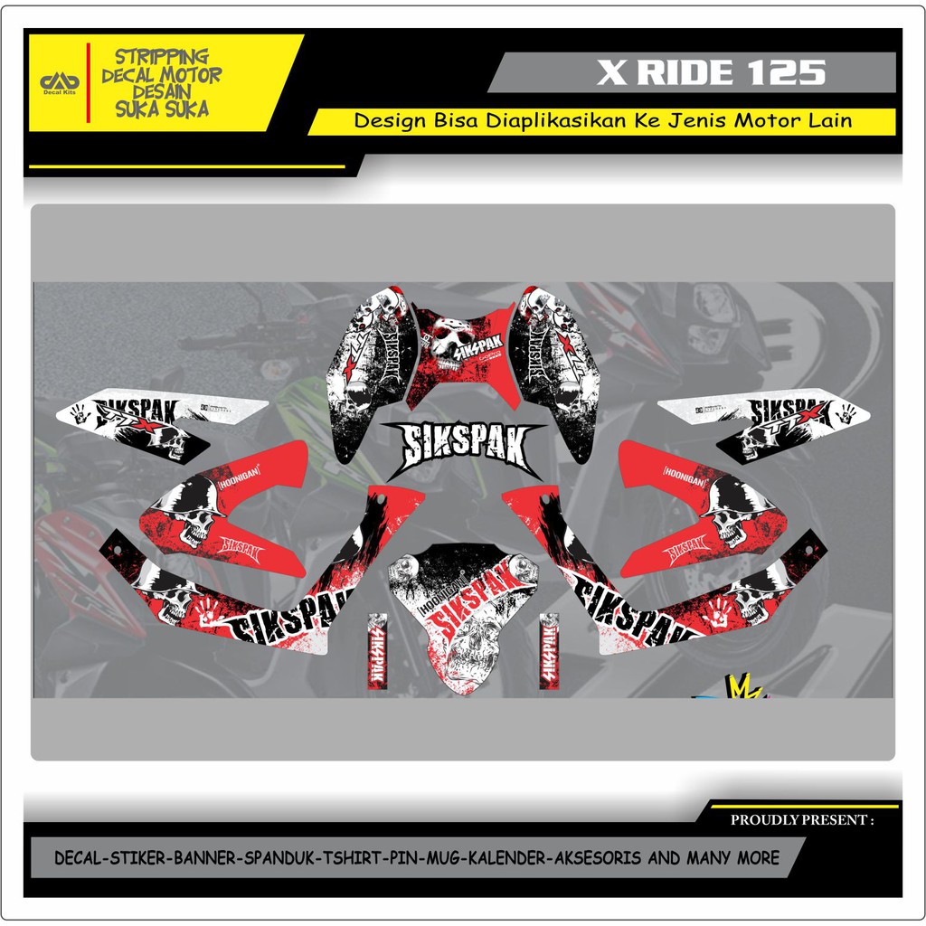 Decal Sticker Motor  Stiker  Yamaha X  Ride  125  Full Body 