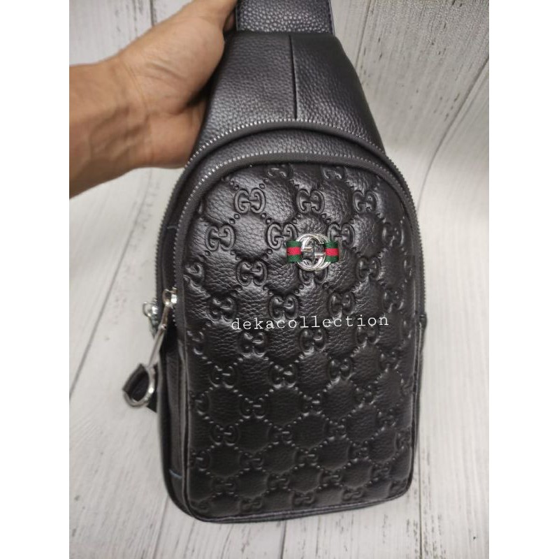 SLINGBAG PRIA WANITA KULIT BODYBAG GUCCI TAS SELEMPANG GUCCI