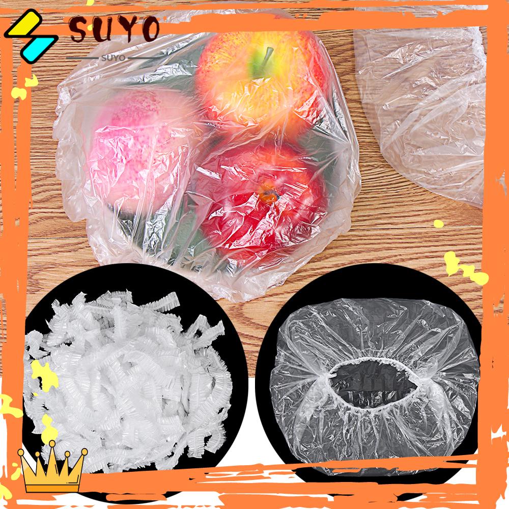 Suyo 100Pcs / Set Tutup Mangkok / Piring Bahan Silikon Reusable Elastis Untuk Dapur