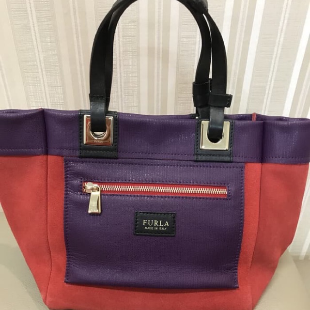Preloved 100% ORIGINAL Tas Furla Red Purple Bag