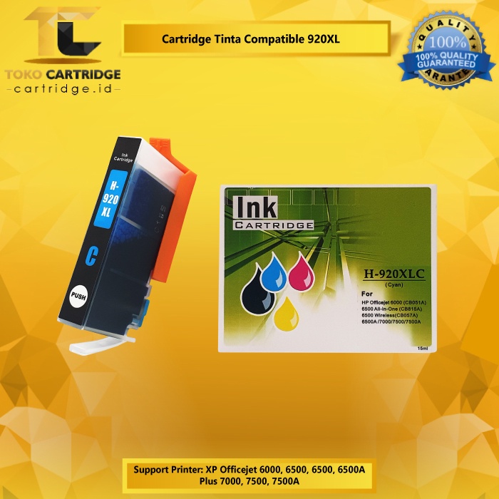 Cartridge Tinta Compatible 920 920XL 6000 6500A 7000 7500A With Chip