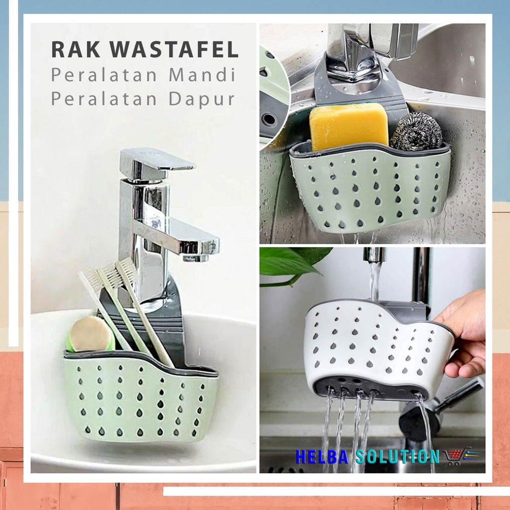 RAK Sabun Wastafel Tempat Spons Sabun Cuci Piring Gantung Wastafel Adjustable Perlengkapan Mandi Dan Dapur Serbaguna