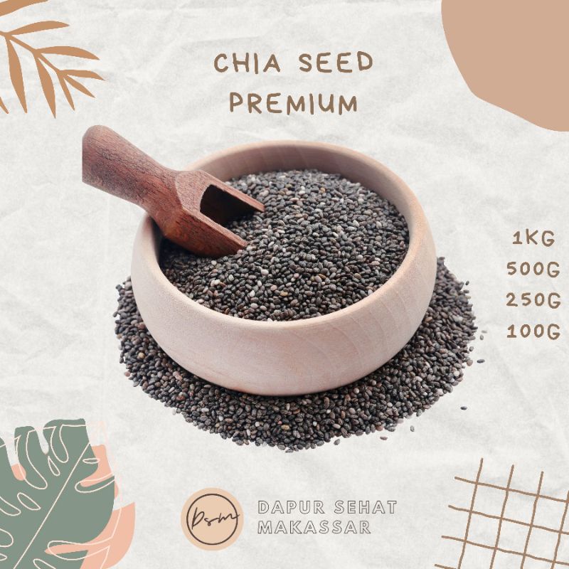 MAKASSAR [250 gram] Organic Black Chia Seed Premium Biji Chiaseed Original