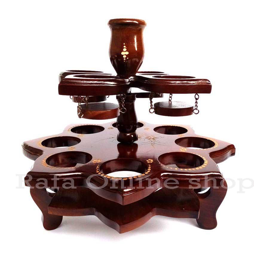 Tatakan / Tempat aqua gelas gelas/air mineral kayu 12 lubang