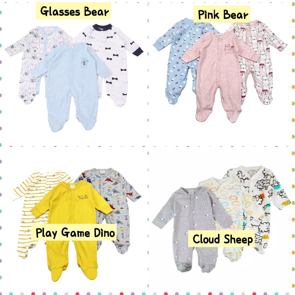 Sleepsuit Tutup Kaki 3 in 1 Bayi Perempuan Laki Laki / Romper Jumper Panjang Tutup Kaki Bayi Newborn