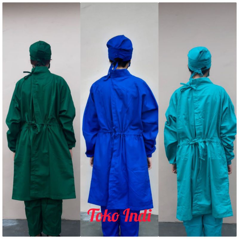 Baju Operasi/ Jubah Operasi / Jas / OKA warna hijau ( Baju, Celana, Topi, Masker )
