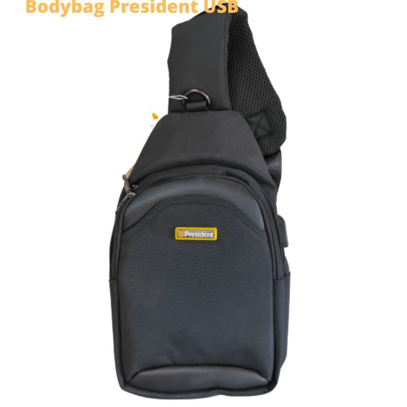 Tas Selempang Gaul Tas Pria USB Bodybag President Original