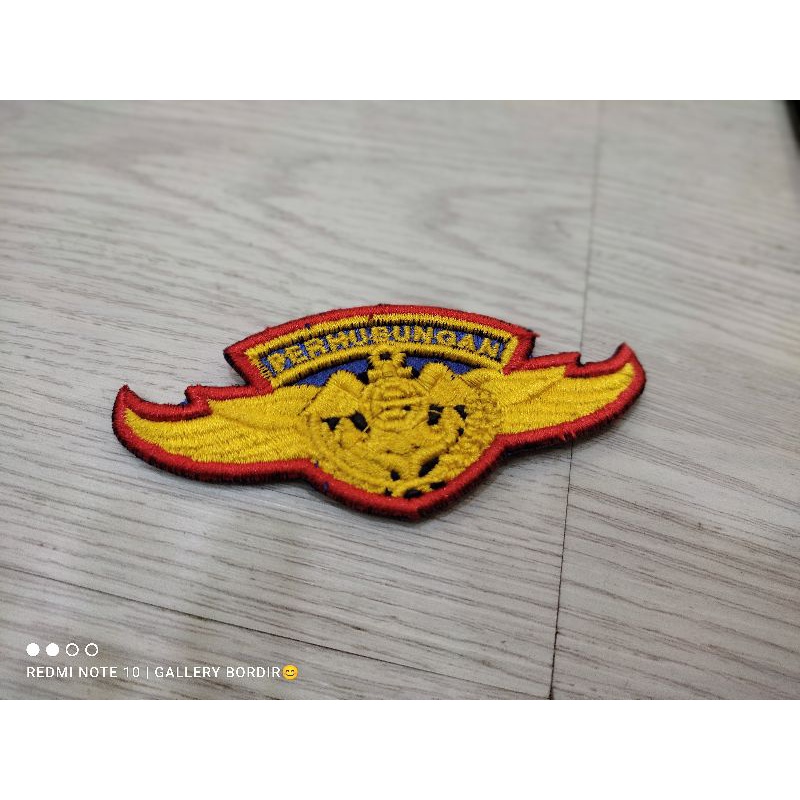 logo bordir wing dishub timbul