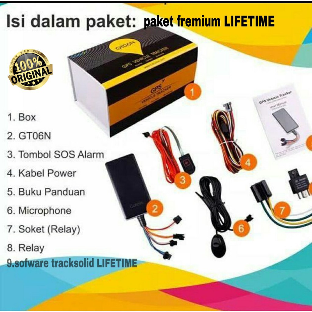 Paket Gps Tracker Gt06n Tracksolid Lifetime Server Fremium Aktip