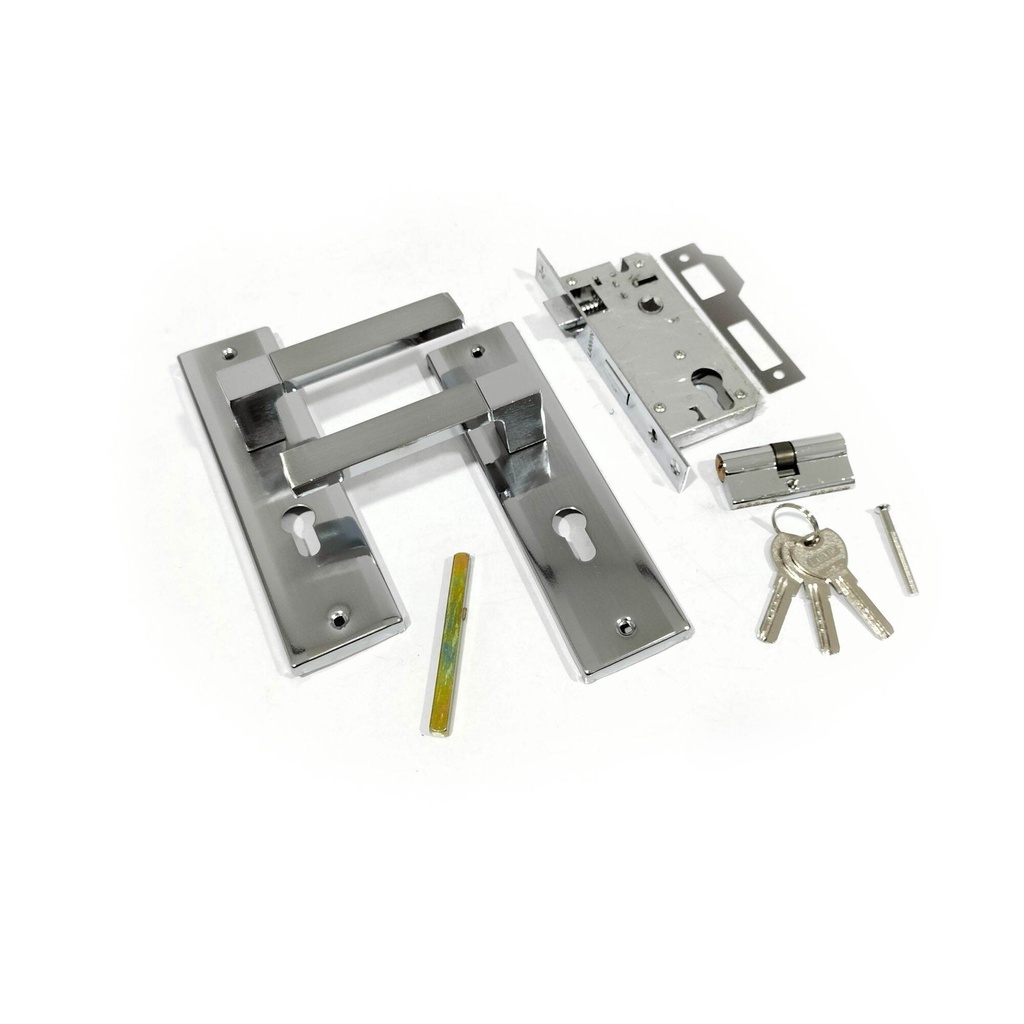 HANDLE TANGGUNG SET MINIMALIS KOTAK PUTIH / GAGANG KUNCI PINTU RUMAH
