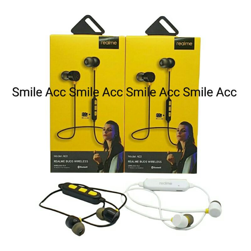 Headset Bluetooth Sport Realme Buds Wireless MJ-6700 Stereo Earphone Model A03