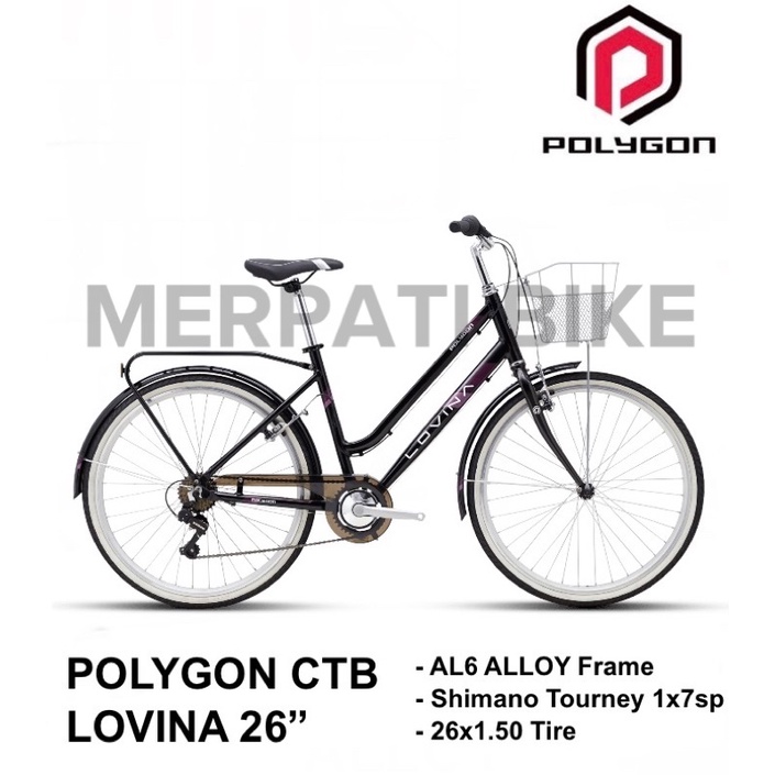 [EKA JAAYA SEPEDA] Sepeda Mini Keranjang City Bike Dewasa 7sp Polygon Lovina 26 Inch