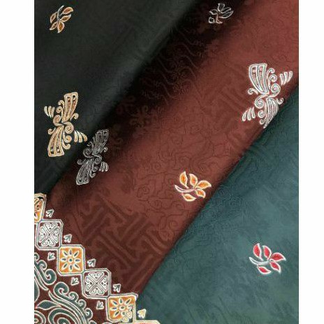 Kain Batik Meteran Premium Emboss Jaguard Hijau Tosca Biru Hitam Coklat