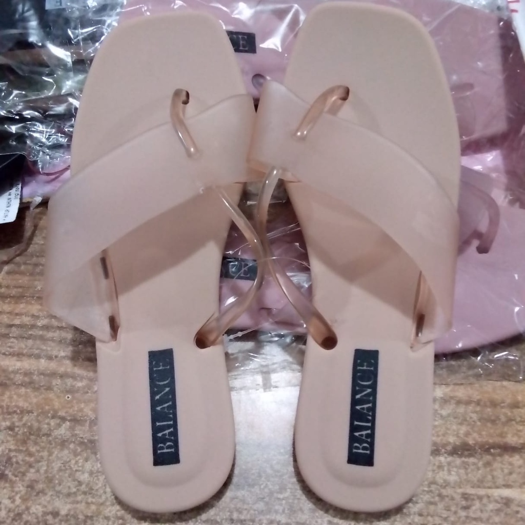 Women's flip flops jelly import Balance 1203-12 size 37-40 Sandal jepit jempol transparan Terlaris