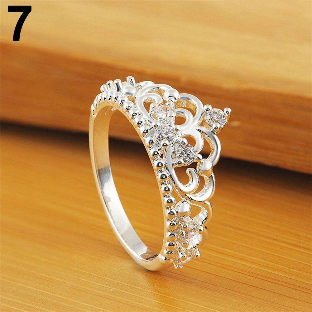 Hu Hu Hu Hu Hu Alat Bantu Pasang Kacamata♡ Cincin Lapis Silver Model Mahkota Ratuputri Untuk Wanitapesta Pernikahan