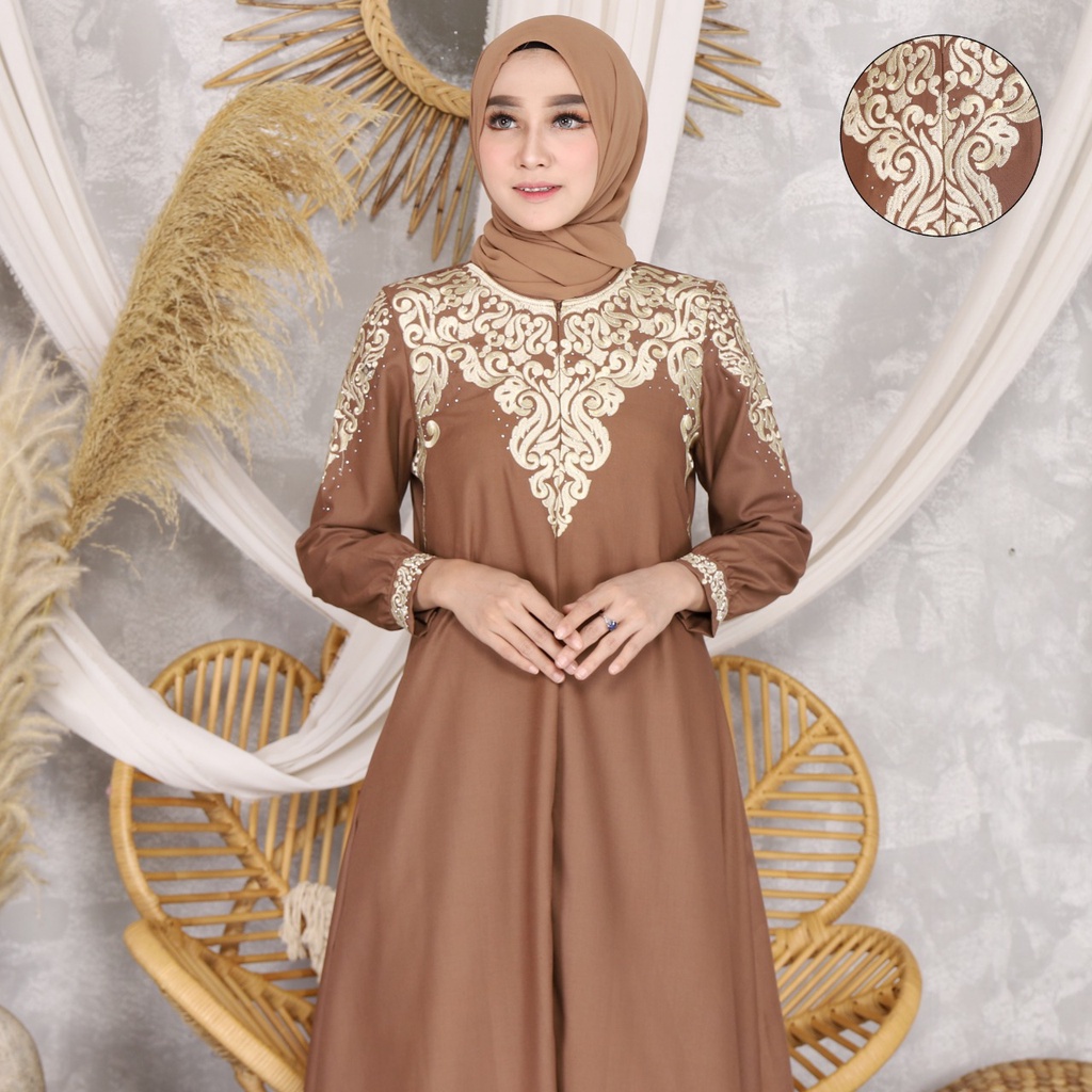 WILI MUSLIM / GAMIS MADINA KENANGA PREMIUM TERBARU 2022 / A LINE DRESS / FASHION MUSLIM / PAKAIAN MU