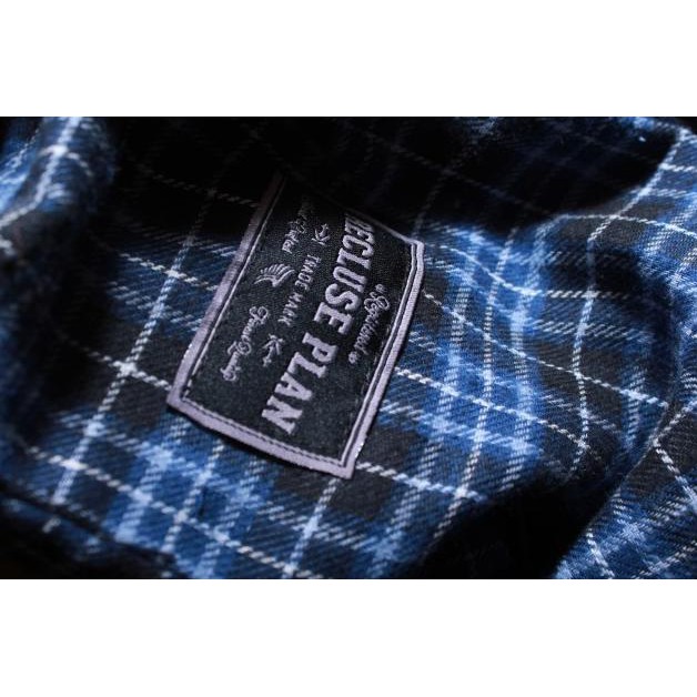 jpo..639   KEMEJA FLANEL ANAK BIRU HITAM LE KIDS BLUE