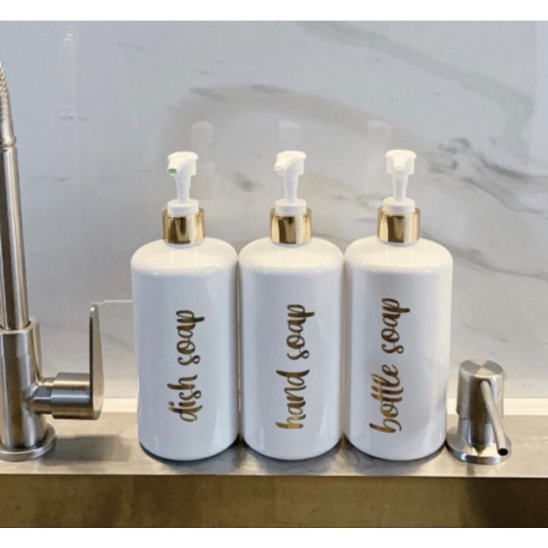 botol glossy 500ml Gold Kecil, aesthetic bottle minimalist refill organizer tempat sabun cair botol
