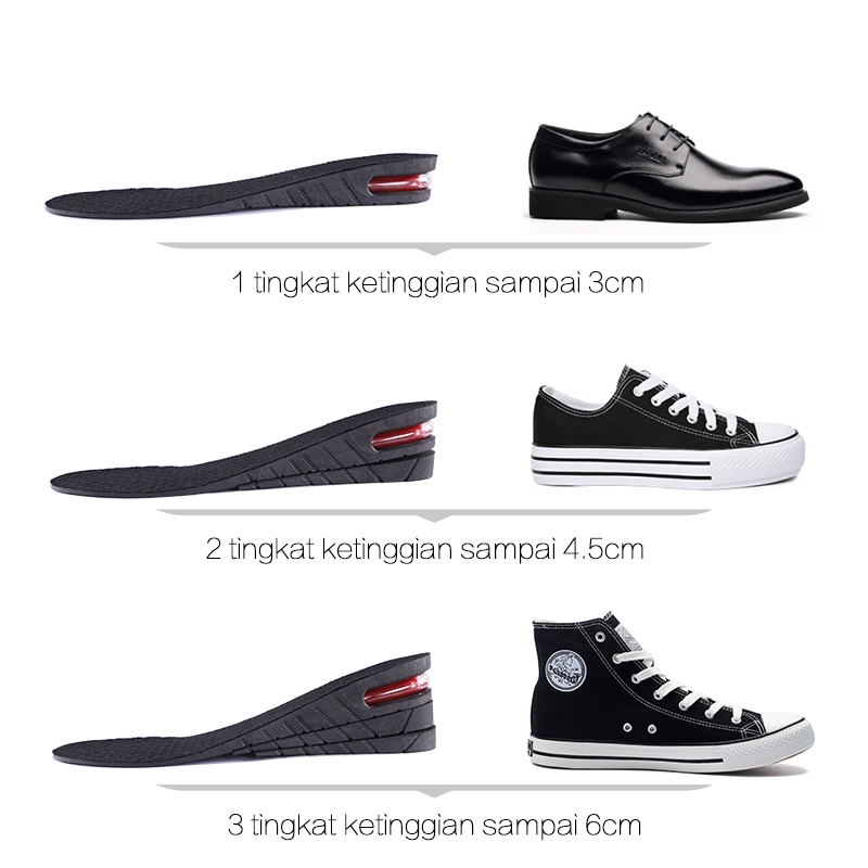 3 layer Insole Sol Sepatu Penambah Tambah Tinggi Peninggi Badan 7 cm