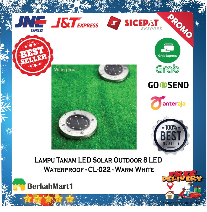 Lampu Hias Taman Tenaga Matahari Surya Solar Outdoor 8 LED Waterproof