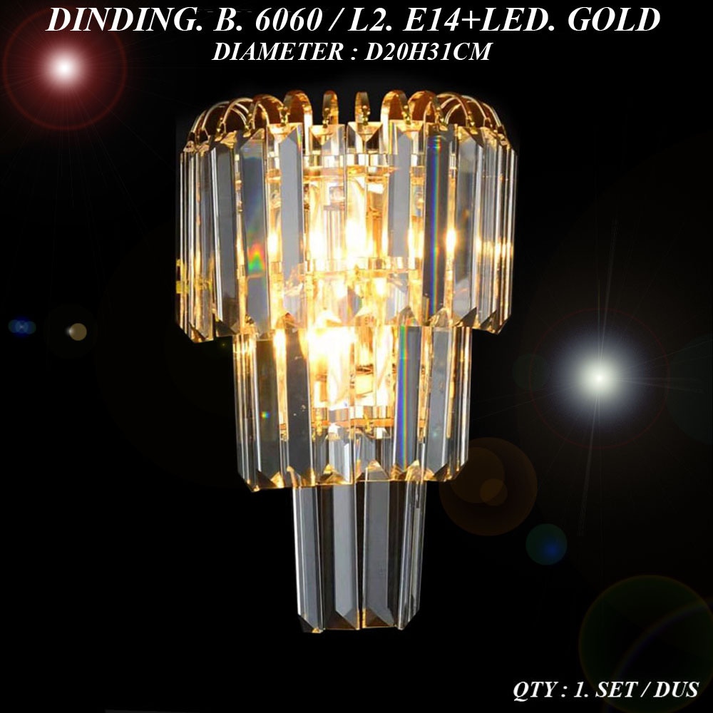 Lampu Dinding Dekorasi Kamar Tidur Kristal 6060