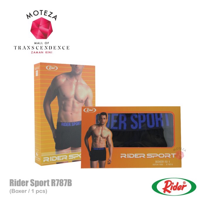 Celana Dalam Underwear Pria Boxer - RIDER Sport R787B / R 787 - isi 1 pc