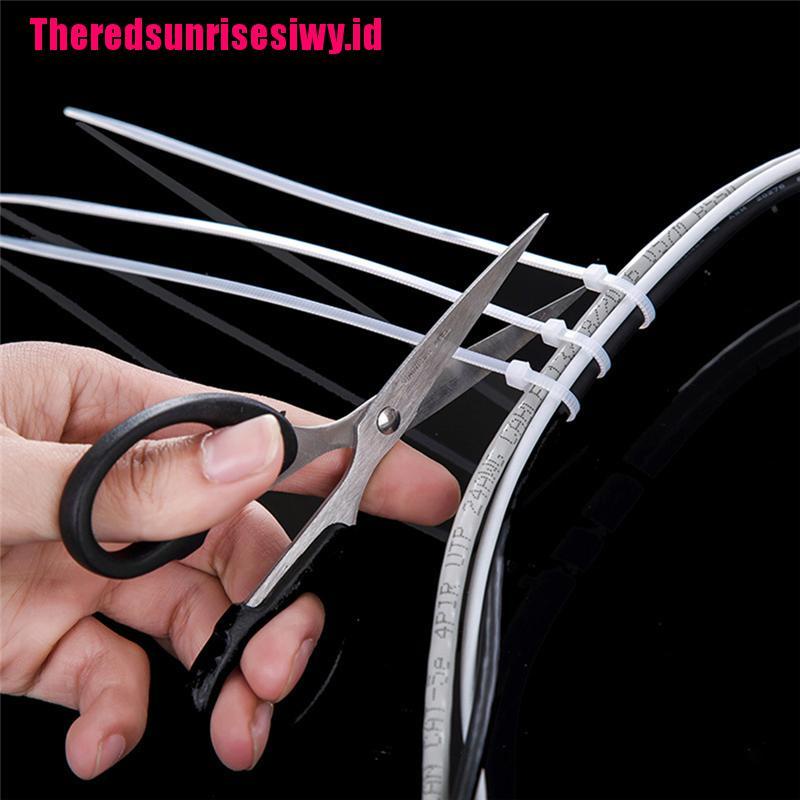 100pcs Tali Pengikat Kabel Bahan Nilon Warna Hitam / Putih