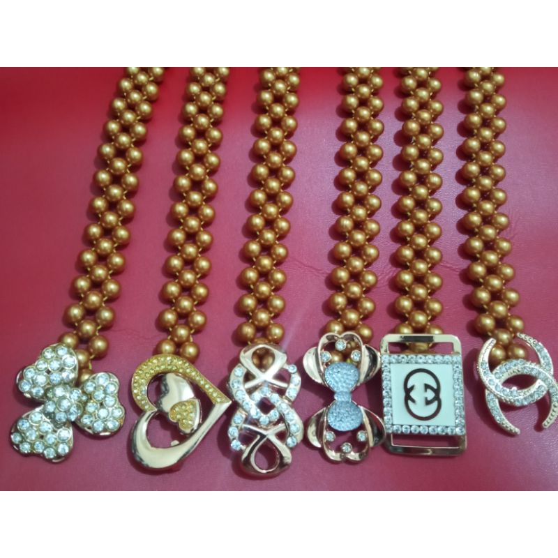 sabuk kekinian/sabuk mutiara/gesper mutira warna gold/asesoris wanita/fashion wanita