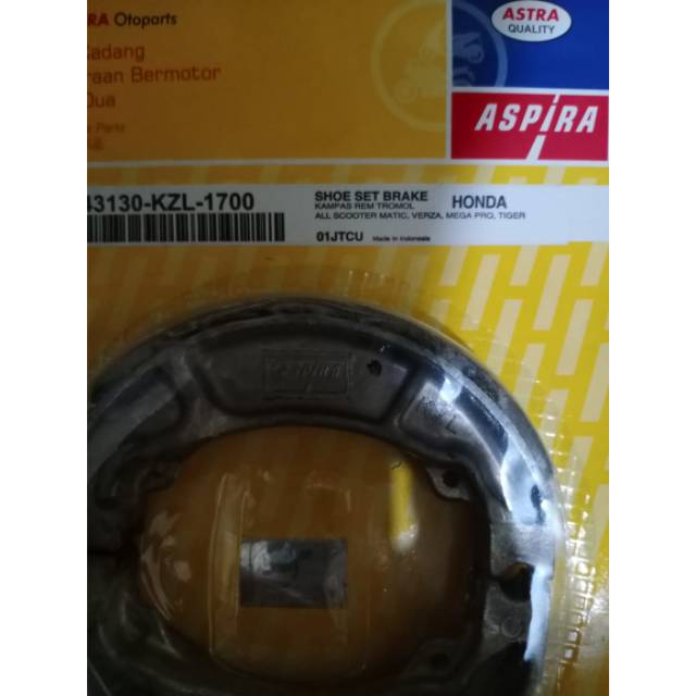 Kampas rem belakang Aspira for Beat fi/cw/esp/pop/street/Vario F1/110/125/150/Scoopy/F1/spacy/F1