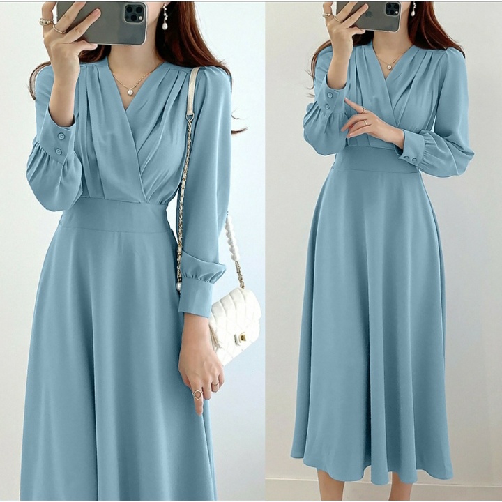 [ MOCIIESHOP ] long dress glamola / hn / dress kondangan / dress kondangan wedding dress / dres kond