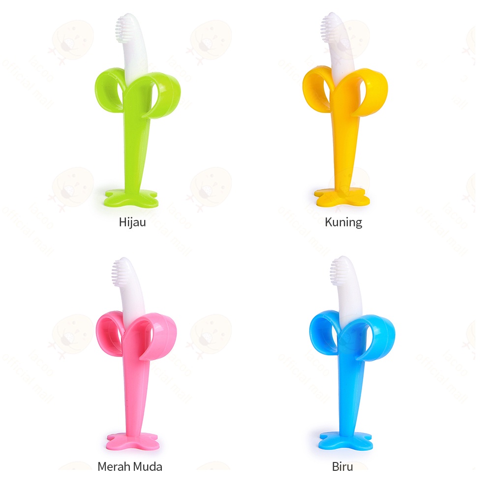 Lacoo Mainan teether bayi bentuk pisang Gigitan bayi bahan silikon BPA free