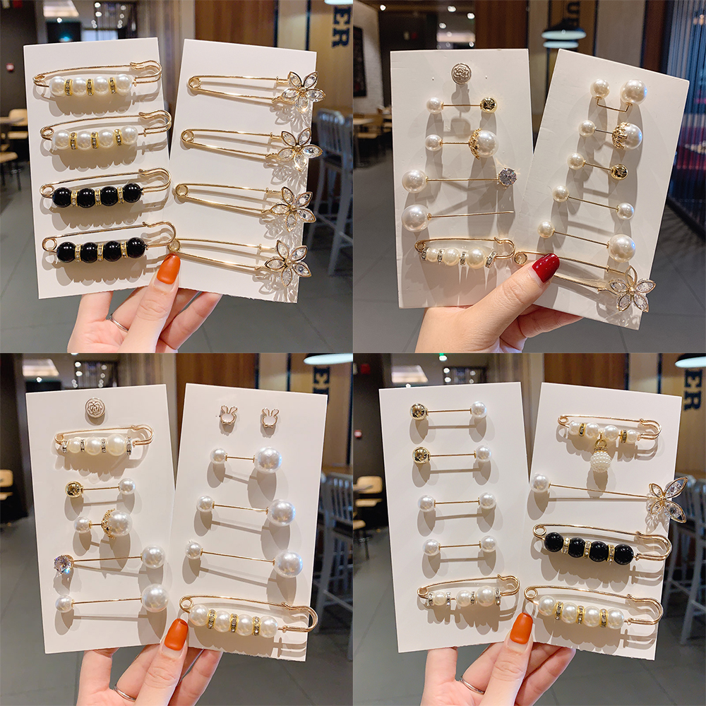Pin Bros Bentuk Bunga Ikatan Simpul Mutiara 17km Untuk Aksesoris Perhiasan Pakaian-1