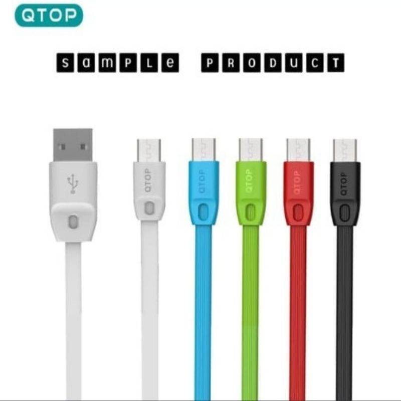 Kabel Charger Qtop Fast Charging Usb Data Micro V8 Cable Data Casan