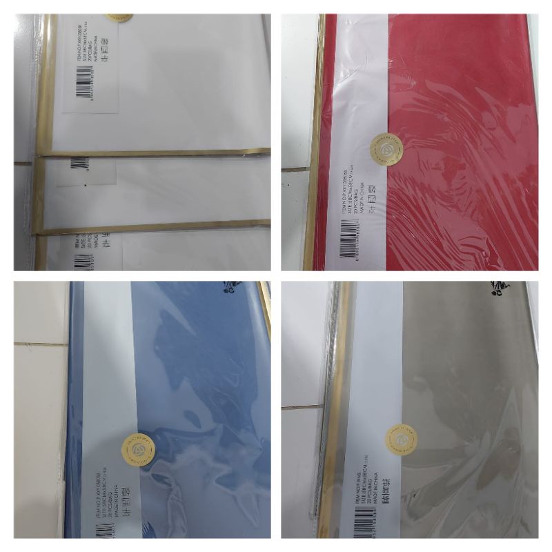 Kertas Buket Bunga Gold Line Murah untuk Snack / Uang / Bunga Grosir Isi 20 Lembar